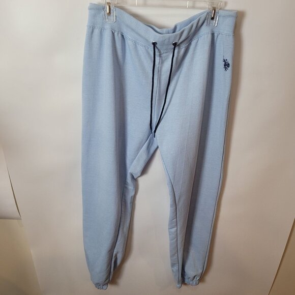U.S. Polo Assn. Light Blue Jogger Sweatpants 1X Cotton/Polyester Blend Elastic W - Picture 6 of 9
